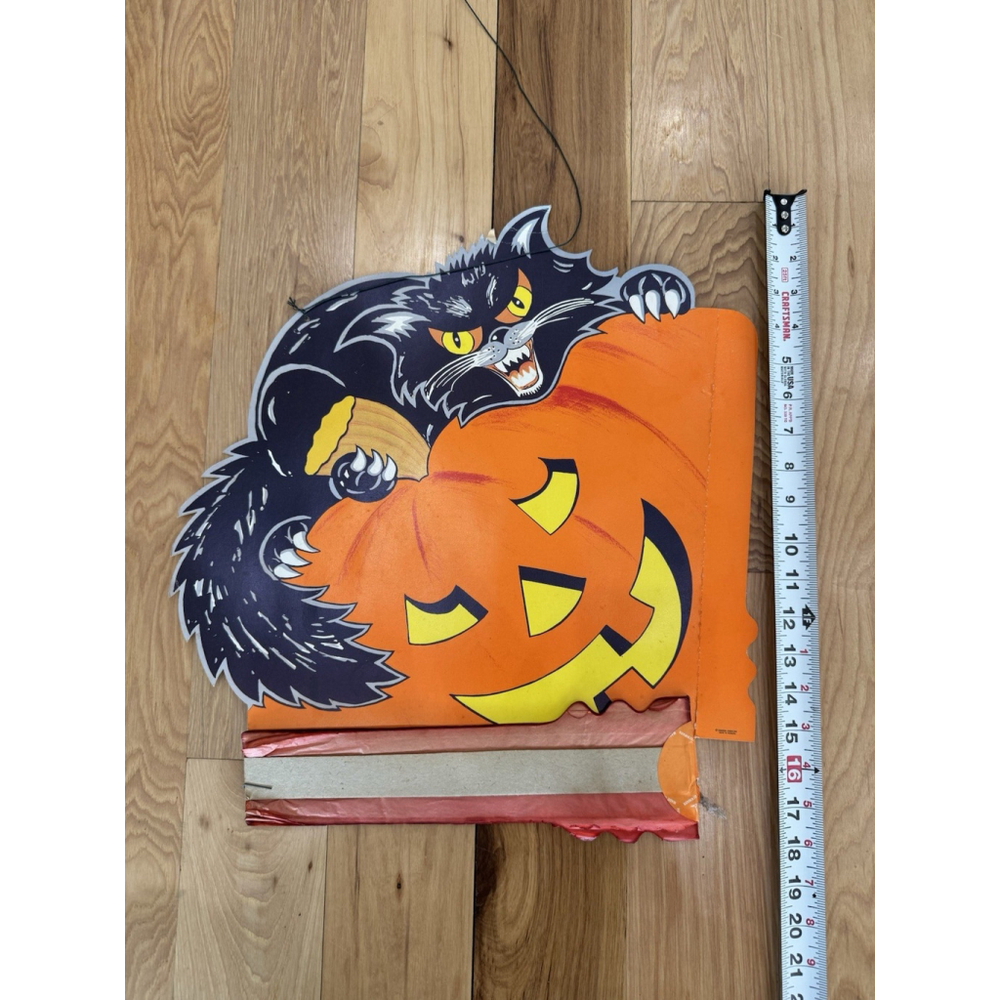Danish Amscan Vintage Halloween Black Cat And Jackolantern Decor Honeycomb Base